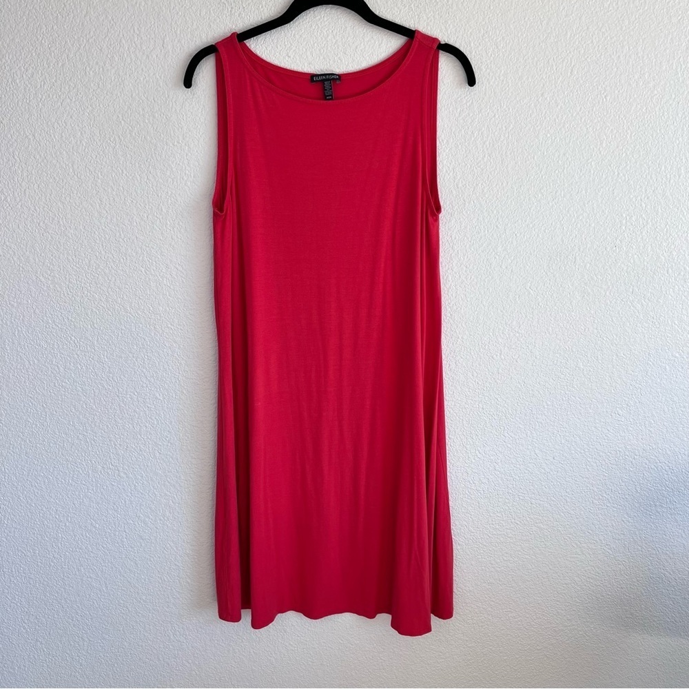 Eileen Fisher Red Viscose‎ Sleeveless Shift Dress